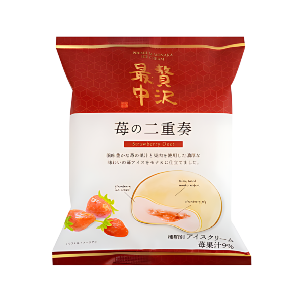 Zeitaku Monaka Strawberry Ice with Strawberry Sauce 120g