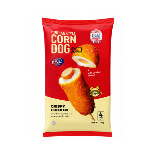 Good Seoul Korean Style Corn Dog Crispy Chicken 320g Frozen Korean Street Food Halal
