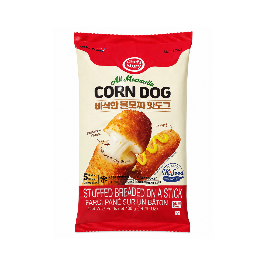 Untitled design - 2026-07-21T214116.385 Chef's Story All Mozzarella Corn Dog 400g | Korean Cheese Corn Dog